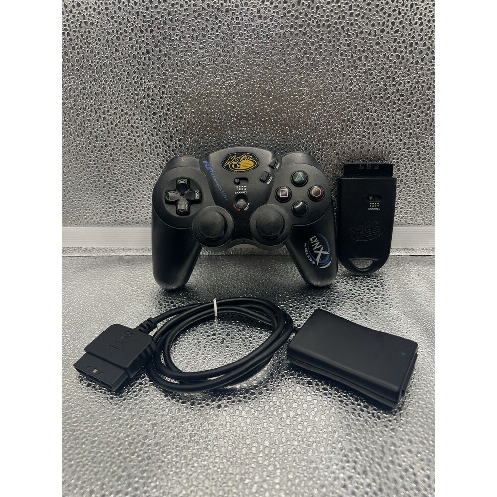 Mad Catz Lynx Black RF Technology Wireless PS2 Controller with Dongle Tested